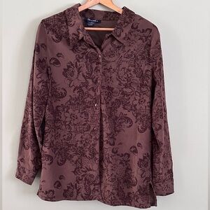 Denim & Co. Signature Roll Tab Sleeve Button
Front Tunic Lined Floral Relaxed